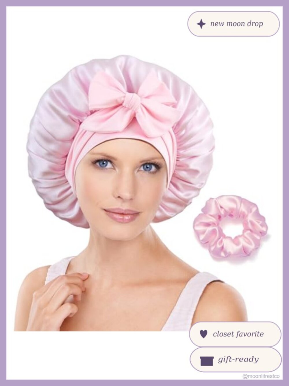 100% Mulberry Silk Bonnet for Sleeping Women Adjustable Tie Double Layer